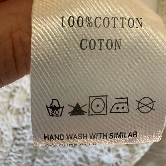 Crochet white boho chic asymmetrical midi skirt Elegant & Feminine (S/M) - Picture 7 of 10